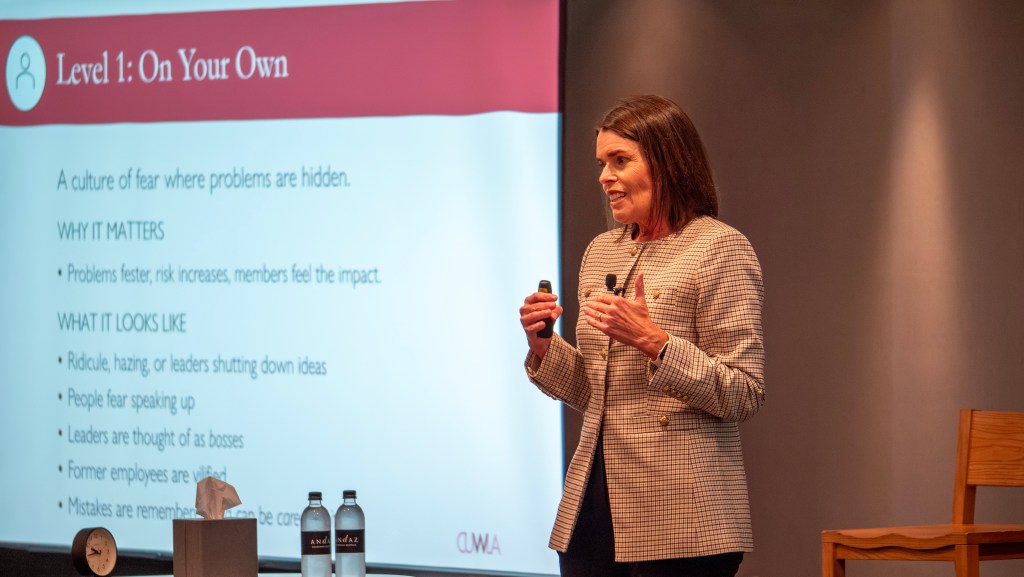 Carolyn Reeves presents a session for a CUWLA audience.